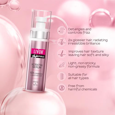 Parachute Advansed Rosemary enriched Coconut Hair Oil 300ml & Livon Style Pro Keratin Hair Serum 100ml, Pack of 2